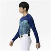 Mizuno Practice Graphic Undershirt Long Size Pastel Navy Undershirt, Fleece-Lined (Low Neck, Sleeve), M,