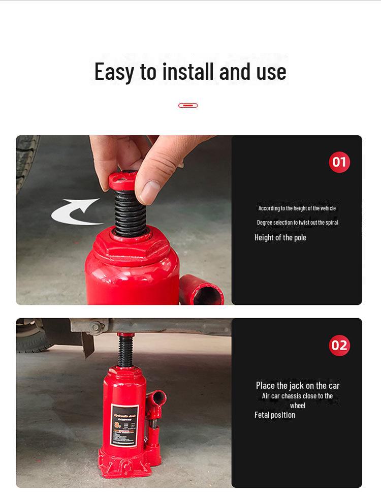 Multi-Capacity Vertical Hydraulic Jack: 5T, 10T, 20T, 50T for Car Tire Change & Repair