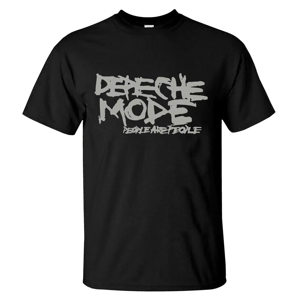 2025 Camisetas Asombrosas Hombres Mujeres Tops de Rosa Negro Por Depeche Cool Mode Camiseta Casual Oversized Música Rock Verano Algodón Manga Corta