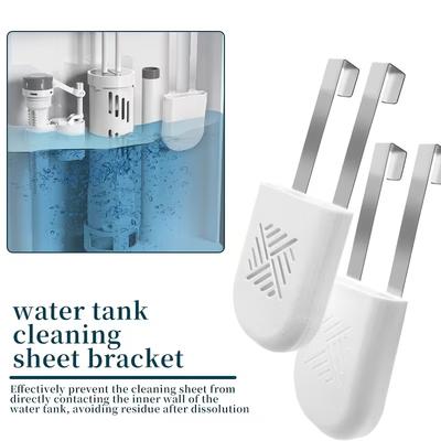 1/2 Stück Hängender Toilettenspülkastenreiniger-Halter mit Edelstahlhaken Aufbewahrung Hohlraum-Design Einfache Entnahme und Reinigung Badezimmerzubehör