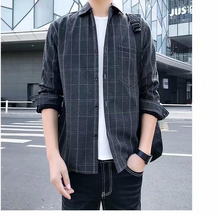 Men’s Trendy Retro Plaid Shirts - Korean & Hong Kong Style Casual Jackets