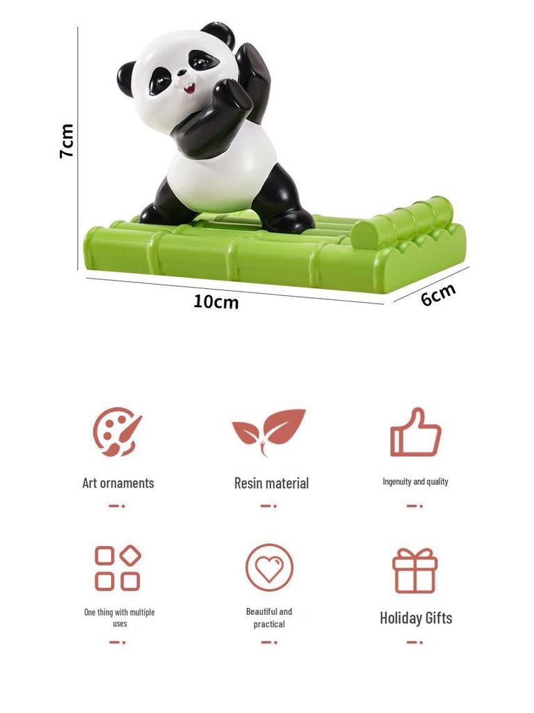 Kung Fu Panda Phone & Tablet Holder: Creative Resin Desktop Stand & Ornament