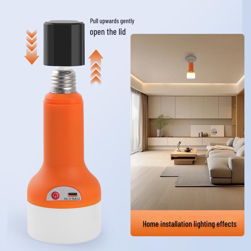 E27 Head Emergency Bulb: Mobile Charging Multifunctional Flashlight for Night Market Stalls