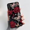 Hülle für Sony Xperia 1 II 1 III Luxus Mode Schmetterling Blume Schwarzes Silikon TPU Weiche Handyhülle für Sony 1II 1III Rückseite