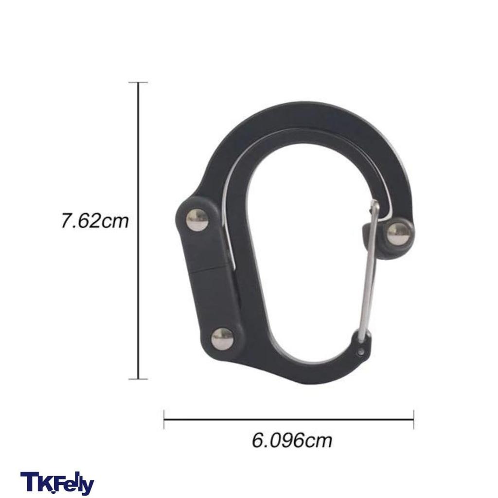 TK.Felly Bag Hanger, Table Hook, Carabiner Hook, Backpack/Bag Hanger, Compact, Outdoor/Camping (Black)