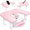 1pcs Pink Adjustable Height Nail Arm Rest with Rotating Phone Holde PU Leather Nail Tech Arm Rest, U-Shaped Hand Rest