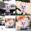 Adorable Pink Acrylic Cartoon Style Car Hanging Decoration For Trendy Vehicle Decor