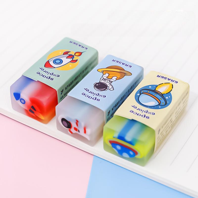 

3 шт. креативный милый мультяшный океан вселенная питомец серия сэндвич ластик студенческие канцелярские принадлежности награды ластик для рисования для художественного класса