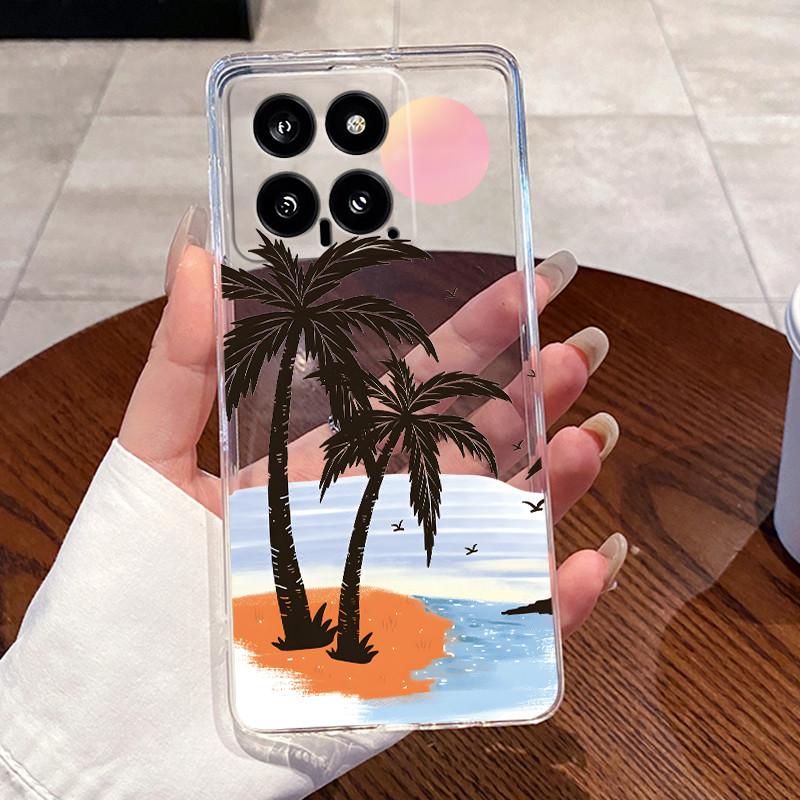 

Casing For Xiaomi 14 / Mi 14 Pro Phone Case Transparent Soft Silicone Aesthetic Fashion Cute Cat Cartoon Back Cover TPU Shell Xiaomi 14