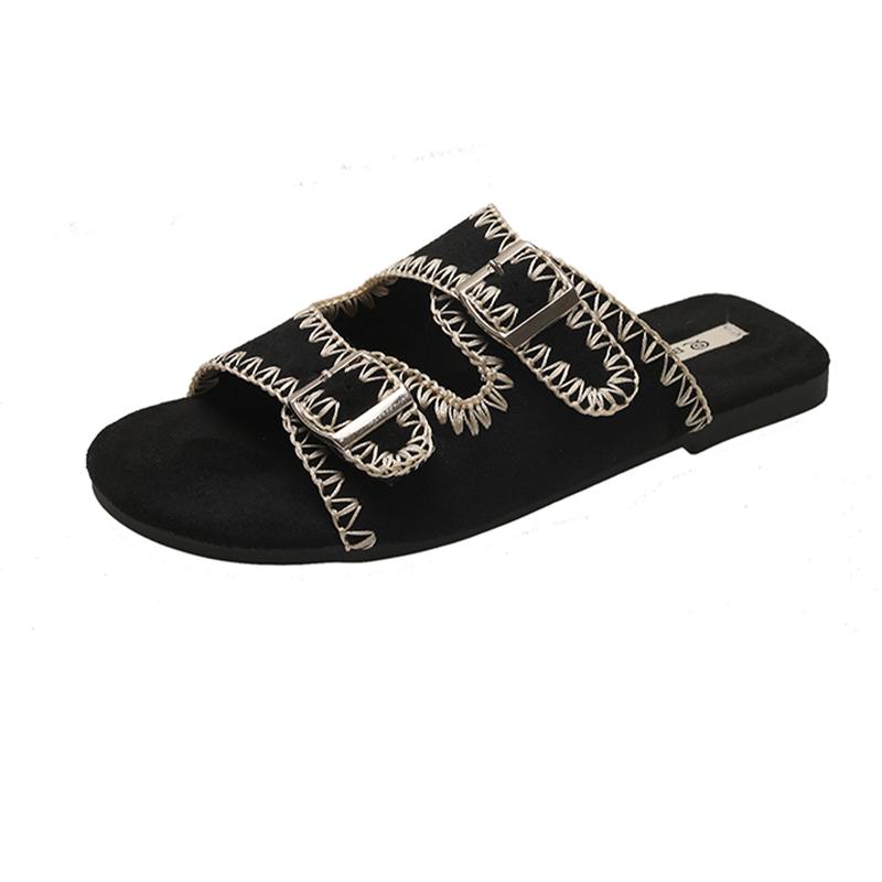 Flats Women Slippers Fashion Dress Shoes Designer New Summer Woman's Sandals 2025 Casual Cozy Slides Brand Sandalias De Mujer