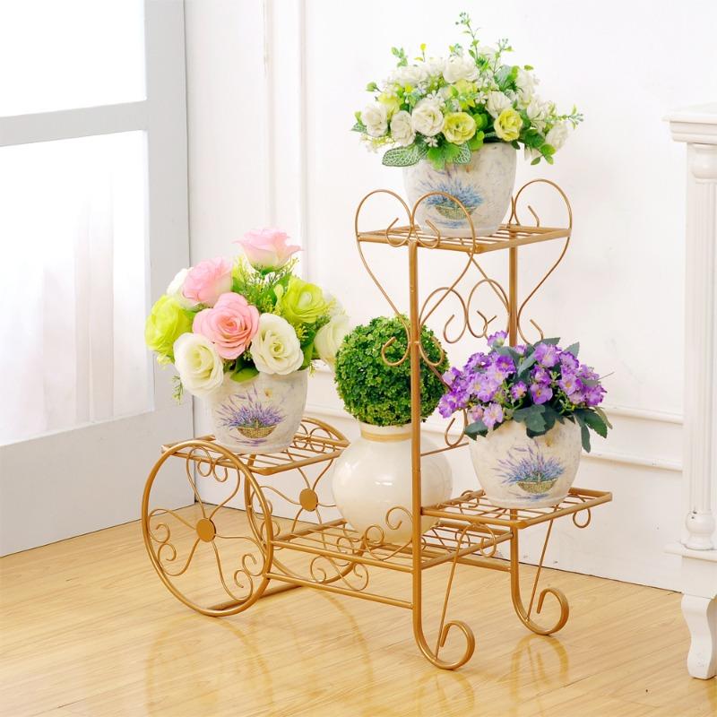 

Flower Stand Iron Multi-layer Living Room Assembly Flower Stand Balcony Indoor Iron Flower Stand