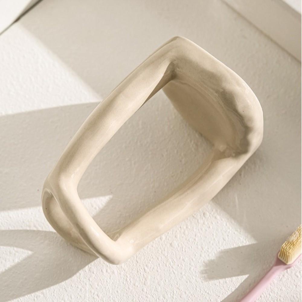 Nordic Style Ceramic Toothbrush Stand Vintage Hand-Made Storage Rack Minimalist Multi-functional Toothbrush Organizer