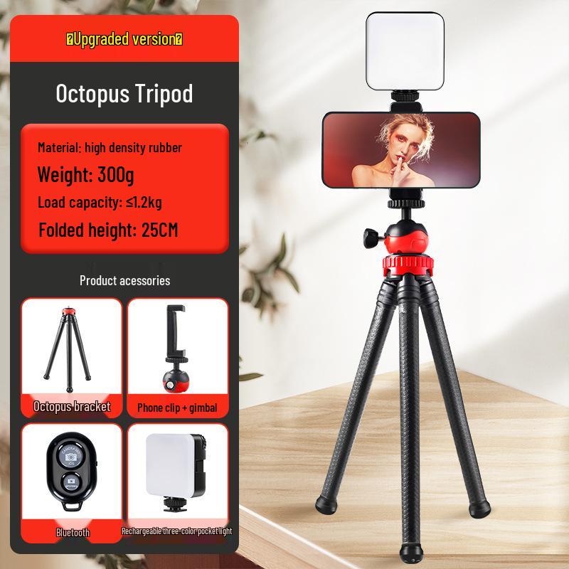 Versatile Flexible Octopus Tripod for Phones & Cameras - Outdoor/Indoor Stand for Selfie, Mirrorless DSLR, Live Streaming