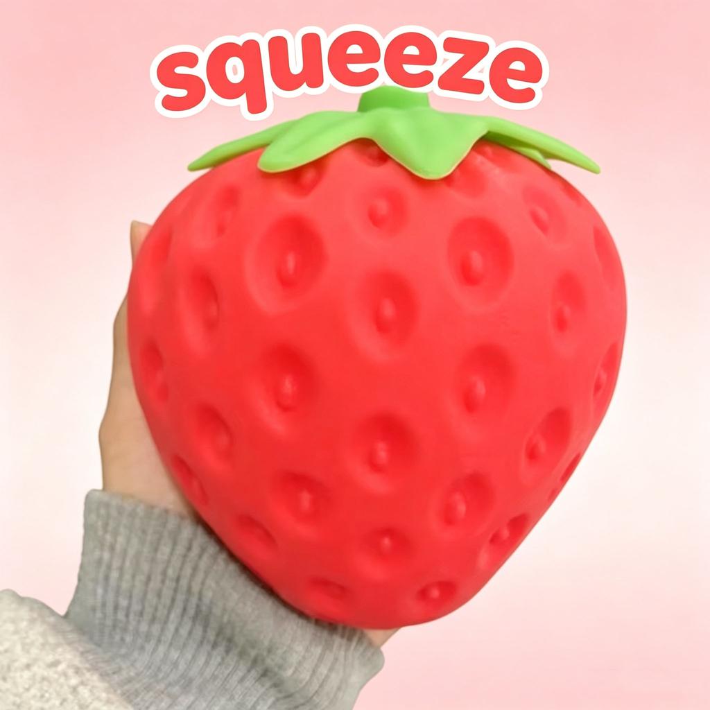 8cm Super Jumbo Strawberry Squishy - Slow Rising Non-Toxic Anxiety Relief Squeeze Toy