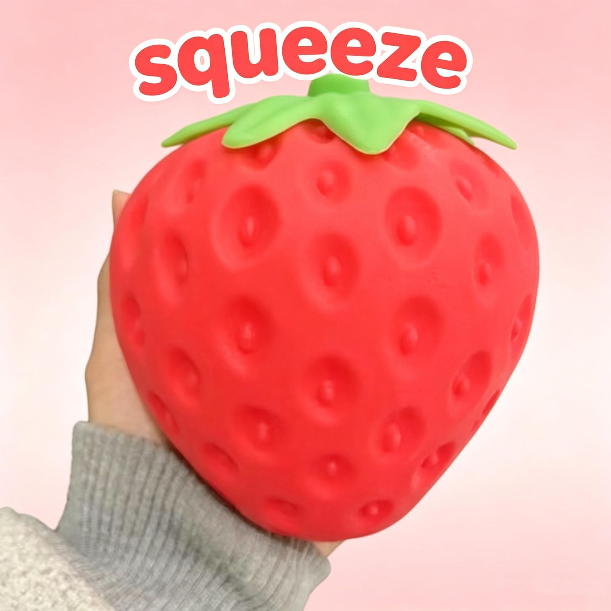 8cm Super Jumbo Aardbei Squishy - Langzaam Rijzend Niet-Toxisch Angstverlichtend Knijpspeeltje