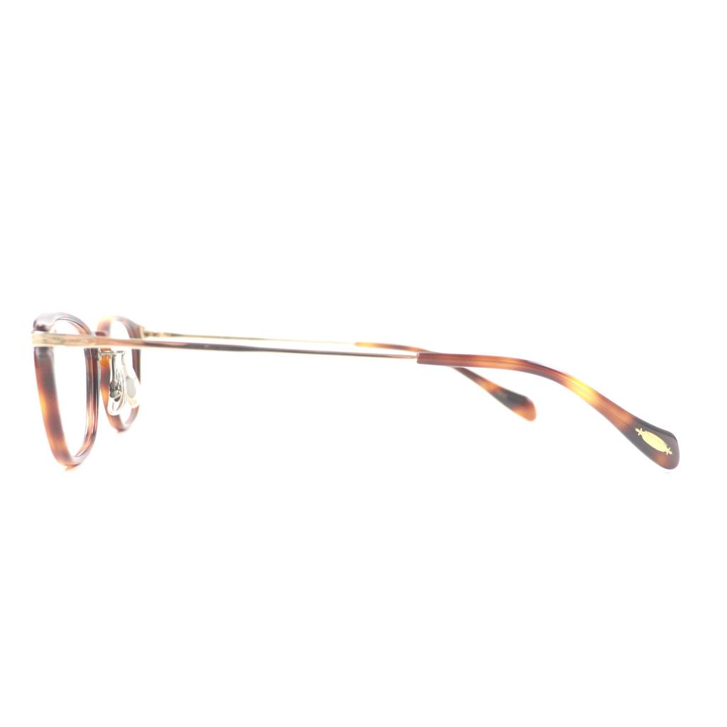 Pristine OLIVER PEOPLES Glasses Hadley DM Pattern Wellington Shape Clear brown mens Used