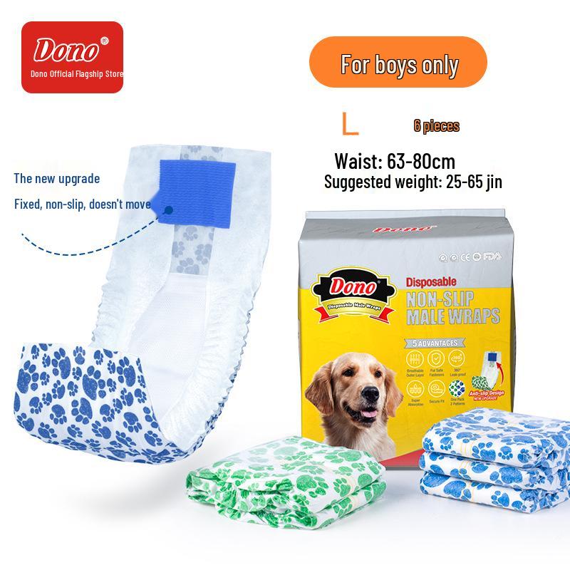 DONO Disposable Male Dog Diapers with Sanitary Napkins, Medium Size Pee Pads