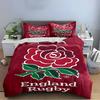England Rugby Rose Logo Bedding Set (1 Duvet Cover, 2 Pillowcases, Duvet Not Included) Sofas