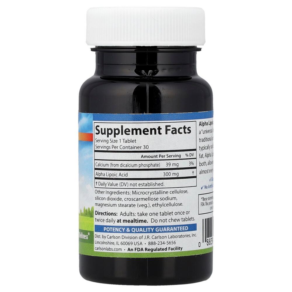 Carlson Labs Alpha Lipoic Acid 300mg, 30 Tablets