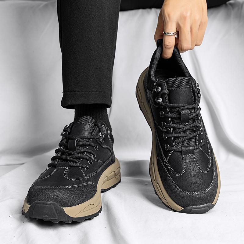 2024 Nieuwe Echte Leren Casual Schoenen Heren Outdoor Oxfords Heren Bergschoenen Heren Comfort Sneakers Hardlopen Tenis Masculino