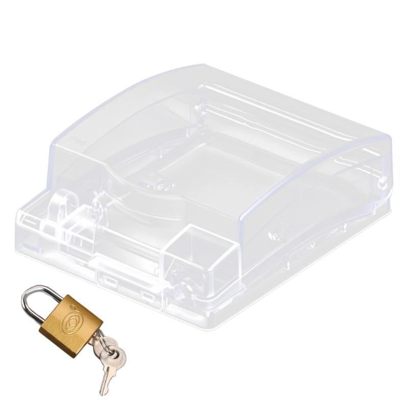 Durability Plastic Weatherproof Enclosures Metal Lock Compatible To 86 Style Electrical Sockets Moisture Resistance