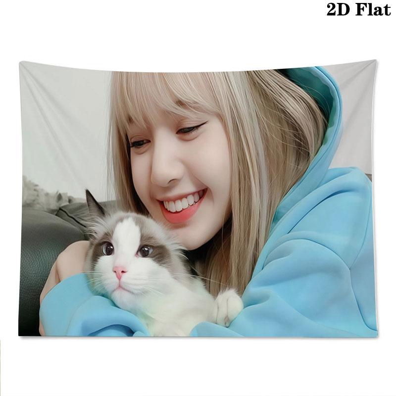 LISA Wall tapestry, aesthetic printed fabric blanket, suitable for bedroom, living room, and home decor.