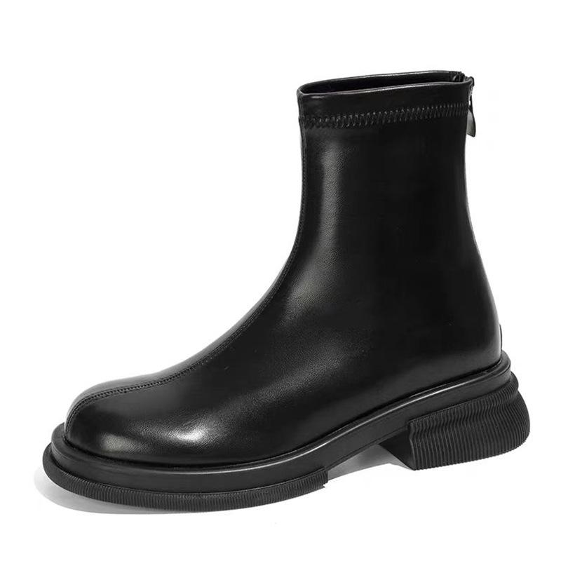 Fashion British Style Low Heel Women Ankle Boots Fashion Spring Autumn Shoes Ladies Elastic Slimming Mordern Short Booties
