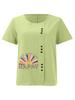Women's Fashion Rainbow Letters Print Printing Shot Sleeve T-shirt Loose Cotton Shirt Casual Loose Summer Plus Size Blouse Tops