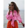 Loose Fit Long Sleeve Solid Color Casual Shirt For Women