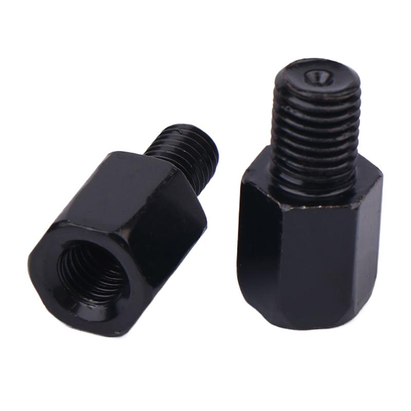 2Pcs Motorcycle Rearview Mirrors Conversion Black Mirror Adapters M10 10Mm M8 8Mm Bolt Clockwise Anti-Clock Right Left Thread