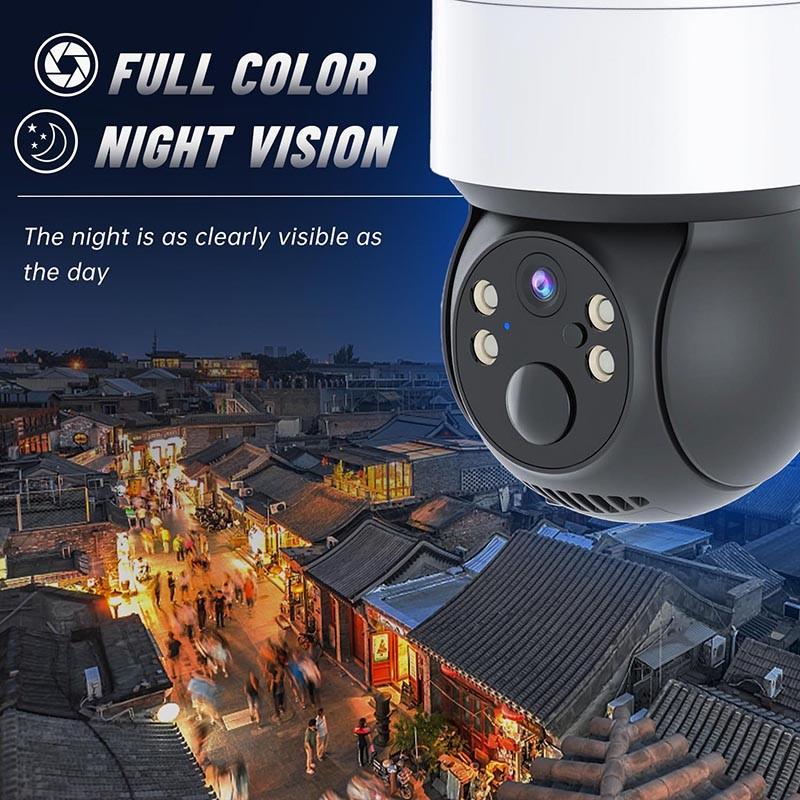 ICSEE WIFI-Überwachungs-Solar-PTZ-Kamera, farbenfrohe Nachtsicht, Zwei-Wege-Audio, PIR-Erkennung, Outdoor, IP66 wasserdicht, Solarstrom-Sicherheits-IP-Kamera