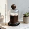 1/2pcs Acrylic Swab&Toothpick Holder with Dustproof Dome Lid –Minimalist Nordic Organizer for Bathroom Vanity&Dresser Countertop