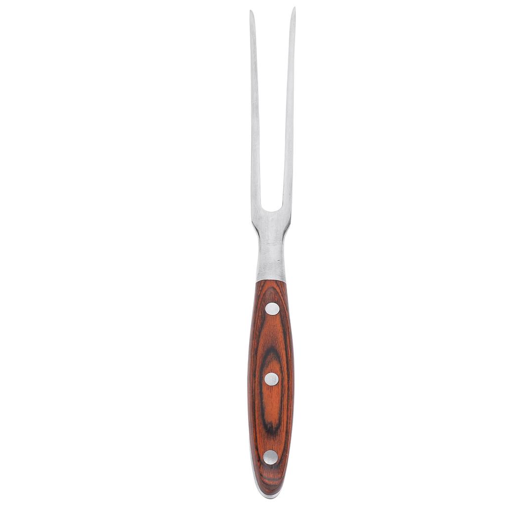 Meat Fork Stainless Steel Carving Fork with Wooden Handle for Kitchen Barbecue Serving Cooking