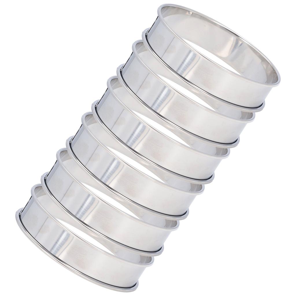 6 PCS Crumpet Rings Double Volume Easy Demoulding DIY Stainless Steel English Muffin Rings for Home Food Making Tool