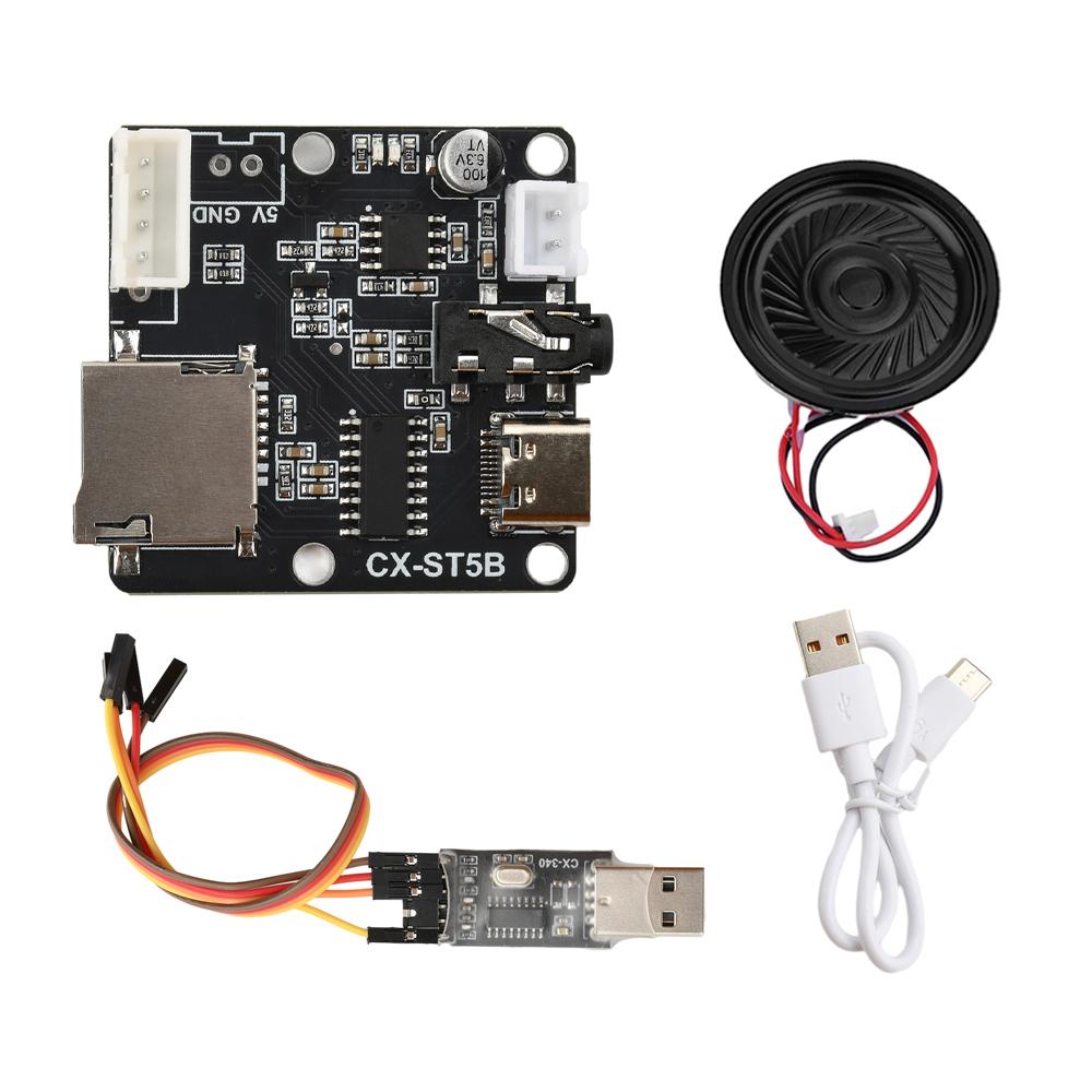 CX-ST5B Serial Port MP3 Voice Chip Module Voice Broadcast Custom Audio Module Single Chip Control Triggers Audio Kit