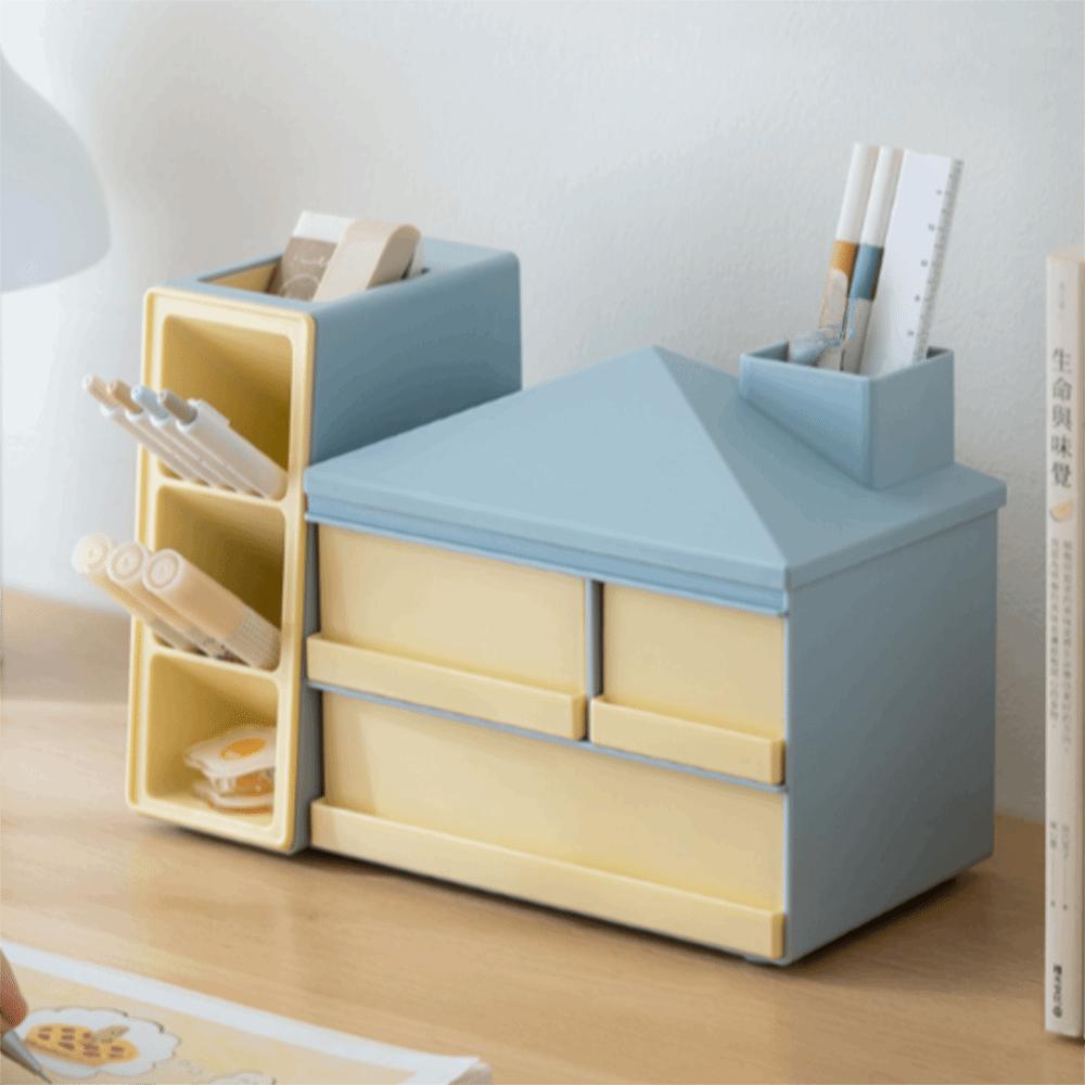 Large Capacity Desk Stationery Storage Box Desk Organizer Sundry Storage Rack  for School Office
