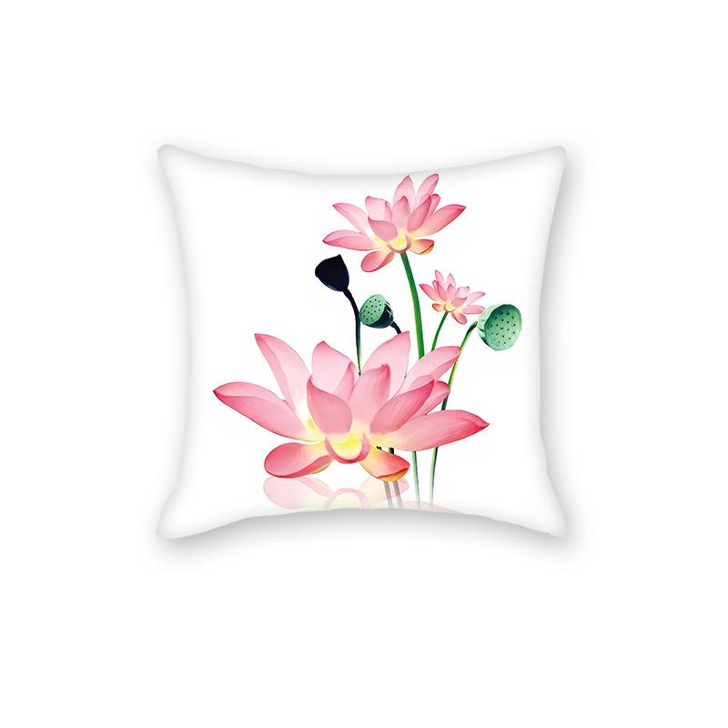 Chinesisches Lotus-Druckkissen für Büro oder Wohnzimmer