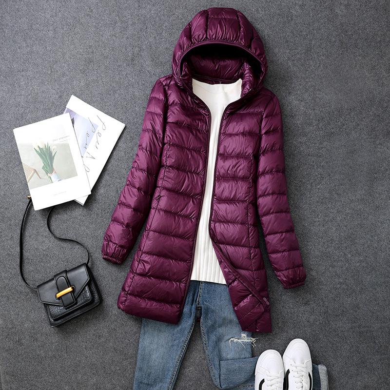 Women`s Plus Size Mid-Length Down Jacket