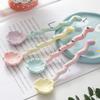 1PC Ceramic Long Handle Spoon Kawaii Korean Ice Cream Hand Painted Dessert Spoon with Long Handle Kitchen Tableware Accessories