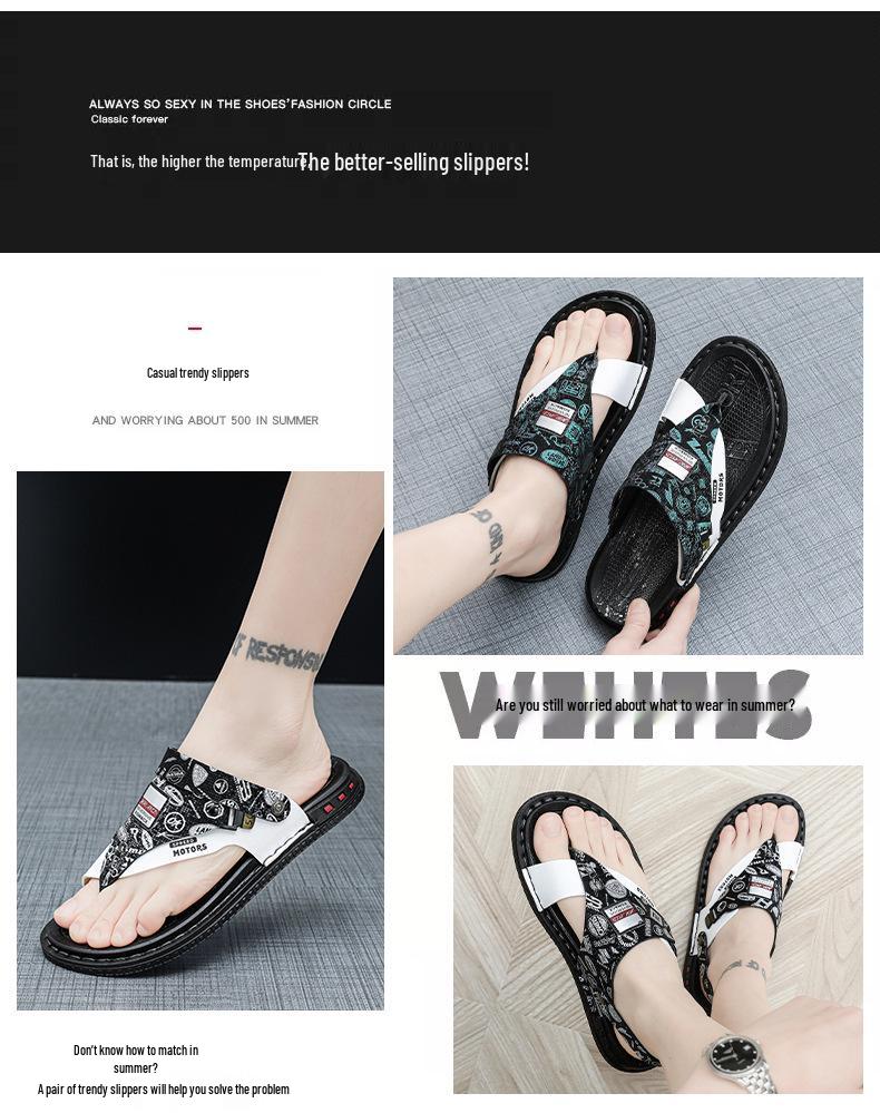 Men's Summer Dual-Use Non-Slip Korean Style Casual Beach Sandals