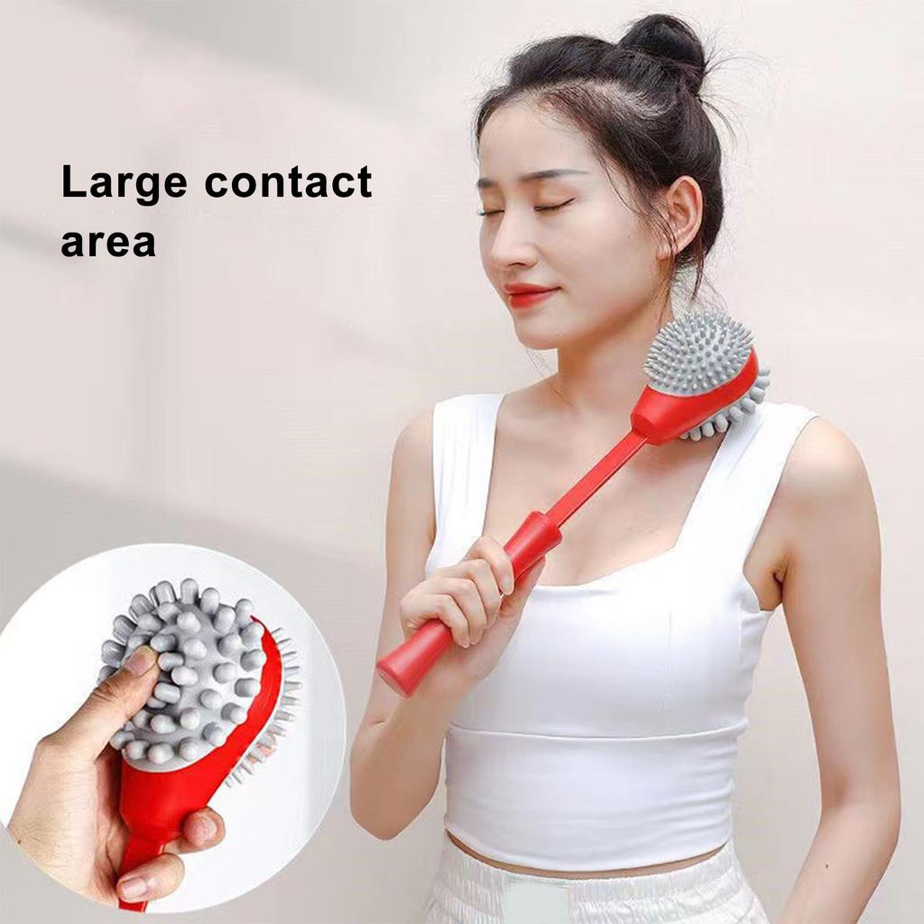 Massage Hammer 2 Soft Heads Retractable Flexible Handle Large Area Portable Silicone Manual Massage Hammer Stick