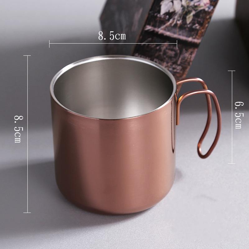 380ML Stainless Steel Coffee Thermal Mug with Cover Curved Handle Portable Milk Water Cups Office Kitchen Bar Drinkware Utensils