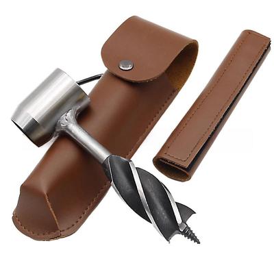 Handbohrer-Set für Outdoor-Überleben, für Holzbearbeitung, Camping, Hackwerkzeug mit vierschneidigem Astbohrer