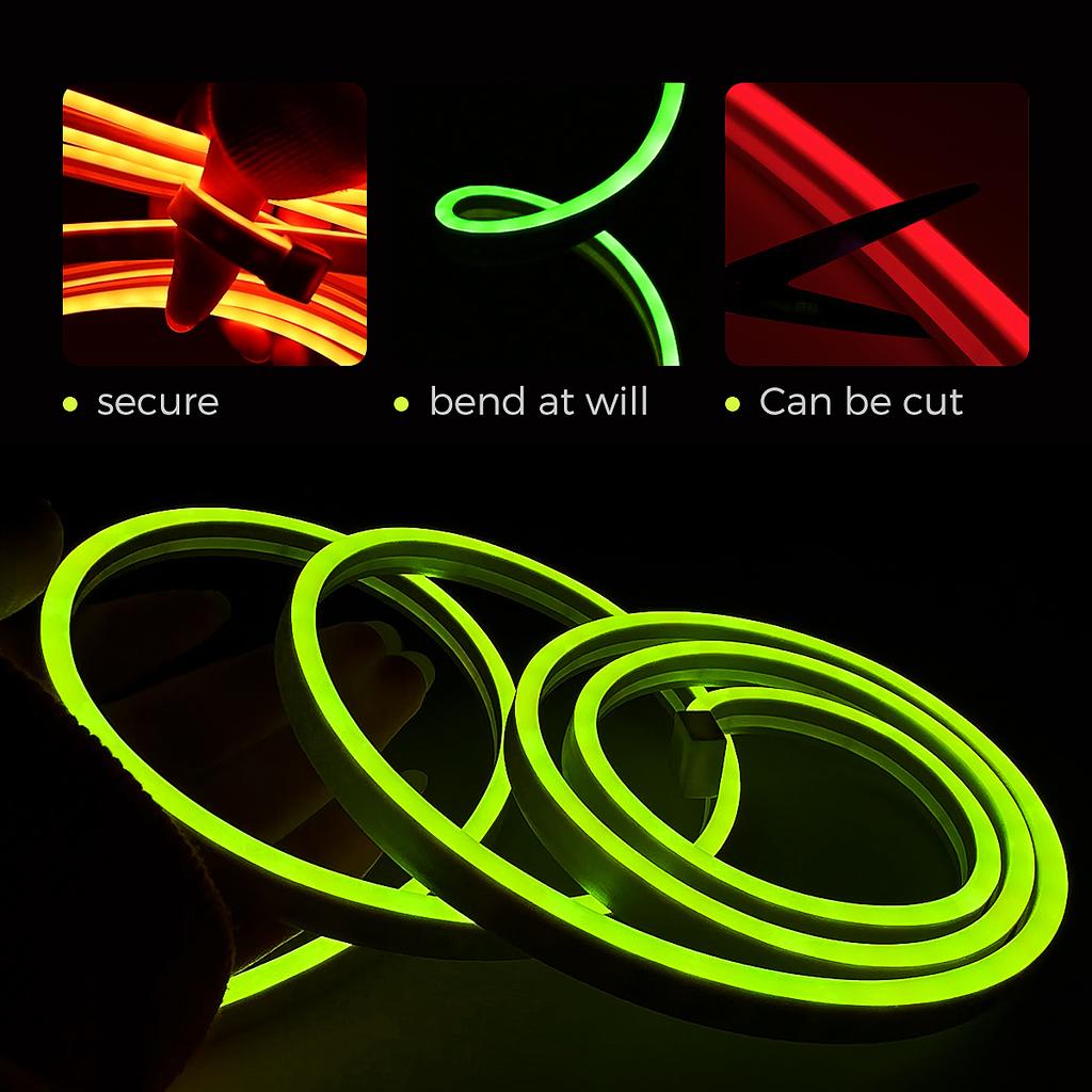 5V 108LEDs/m USB RGB LED-Neonlichtstreifen, Silikon-Bluetooth-Seil mit Fernbedienung und Musiksynchronisation, wasserdichte TV-Hintergrundbeleuchtung