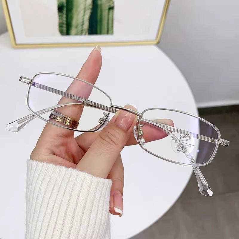 Punk Vintage Y2K Small Square Frame Glasses Eyeglasses for Women Blue Light Blocking Glasses Cosplay Party Decoration Streetwear