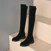 New Women's Suede Over-knee Boots Thick-soled Non-slip Large-size Sleeve Women's Boots Autumn and Winter European and American Rubber-soled Wom
