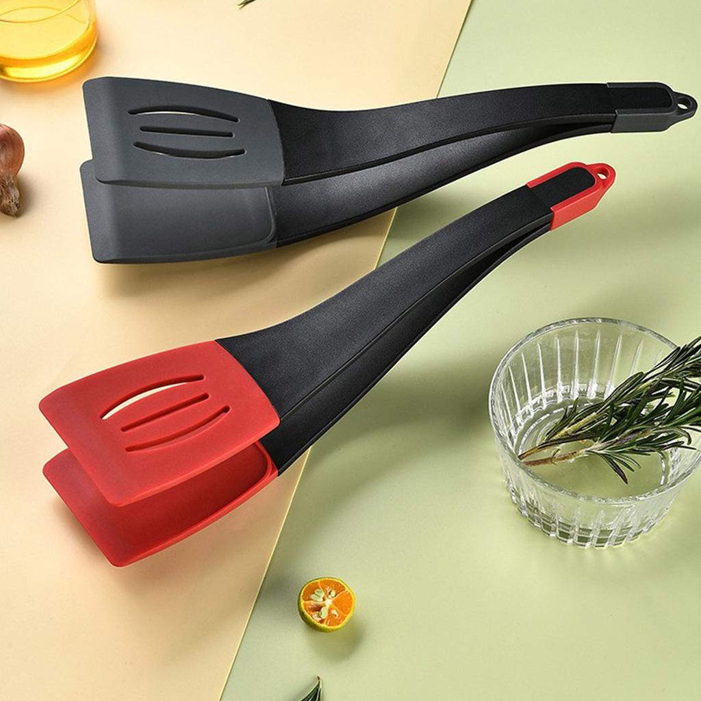 Silicone Kitchen Tongs 13 Inch Premium Stainless Steel Barbecue Clamp Multipurpose BBQ Clamp Spatula For Bread Clip/ Steak Clamp/Flipping Fish