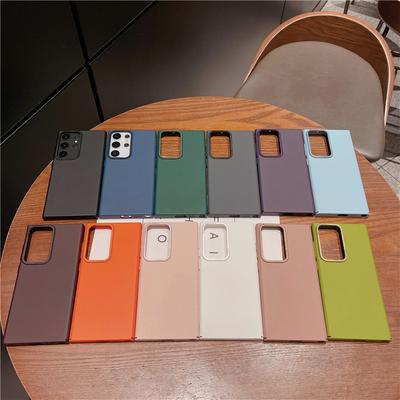 Pour Samsung Galaxy S24 S23 S22 Plus Ultra 5G Métal Durable Grand Trou Cadre d'Objectif Sensation Peau Étui PC Protecteur Coque Arrière