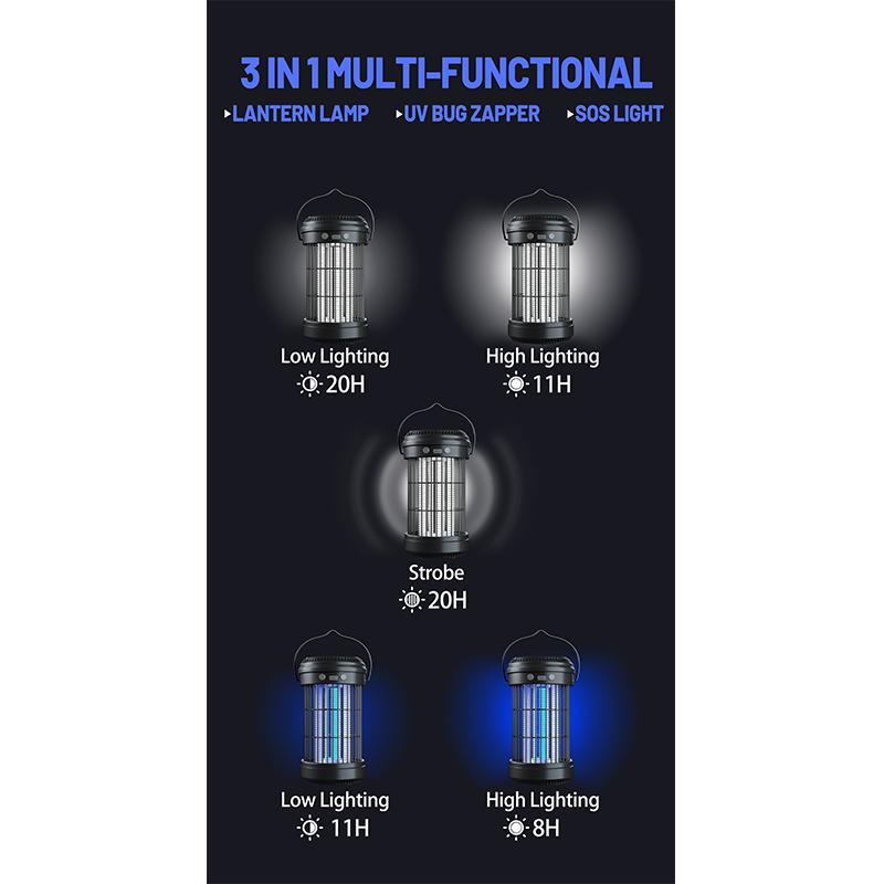 Nou ucigaș de insecte solar lampă capcană țânțari UVA multi-exterior portabil lumină de noapte lampă ucigaș de țânțari de grădină fără radiații