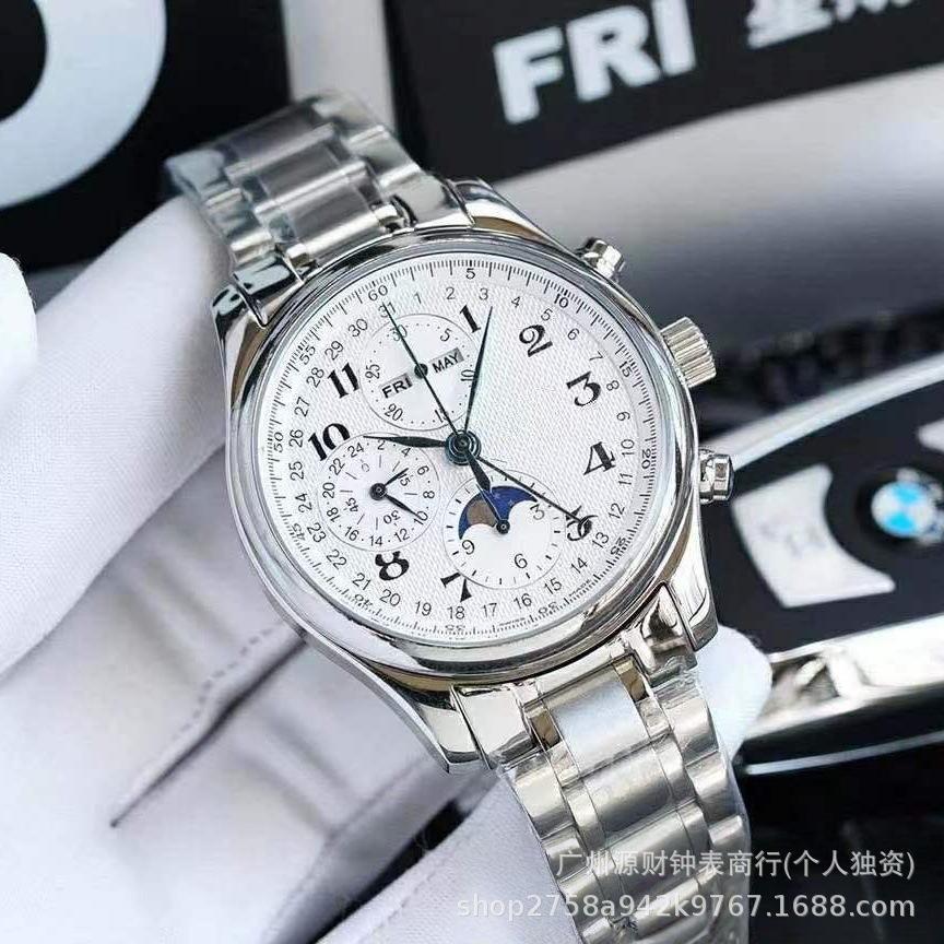 Langjia Mingjiang Stal Nierdzewna Męski Automatyczny Zegarek z Fazami Księżyca - Wodoodporny, Wysokiej Jakości.